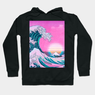 Vaporwave Great Wave Off Kanagawa Aesthetic Sunset Hoodie